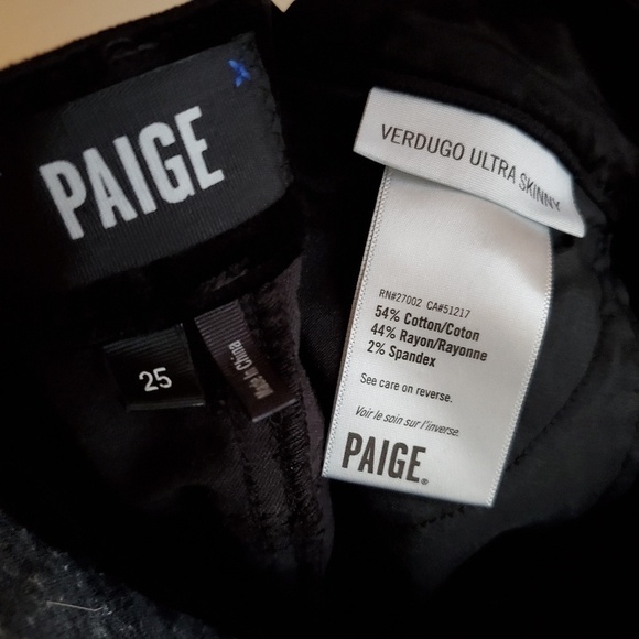 Paige Verdugo Ultra Skinny Velvet size 25 NWT - Picture 5 of 8